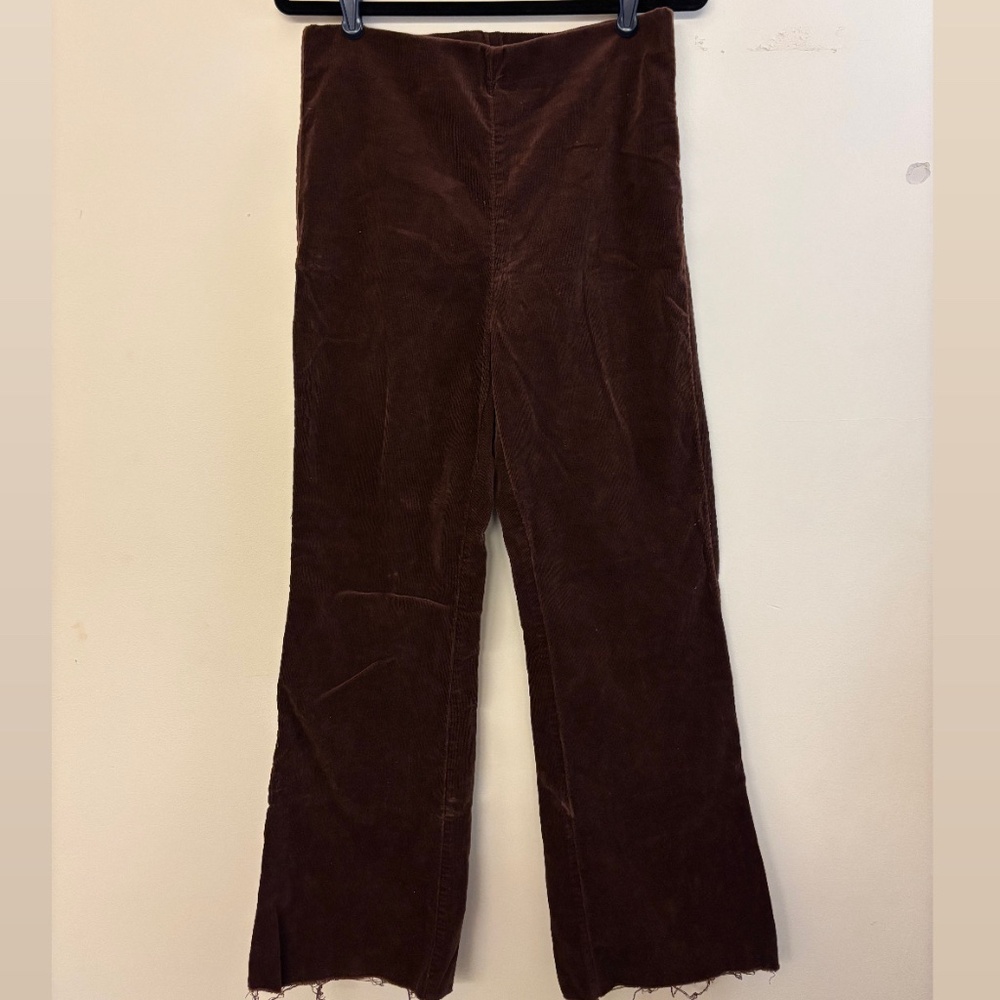 Fitted Brown Velvet Flares